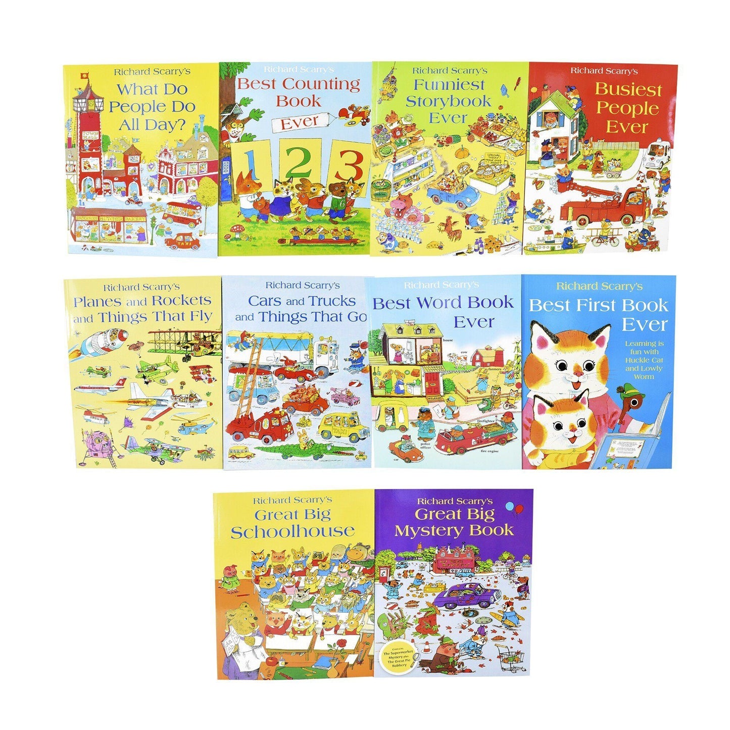 Richard Scarry's Collection 10 Books Set Best First Book Ever - Ages 2-7 - Paperback