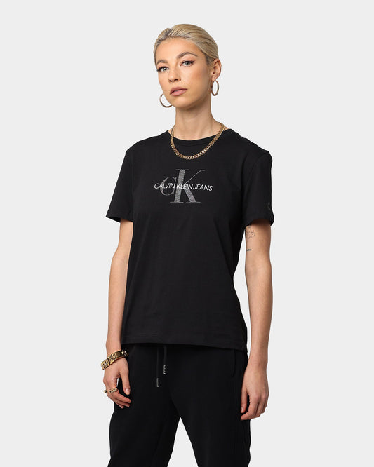 Calvin Klein Women's Reflective Monogram T-Shirt Black