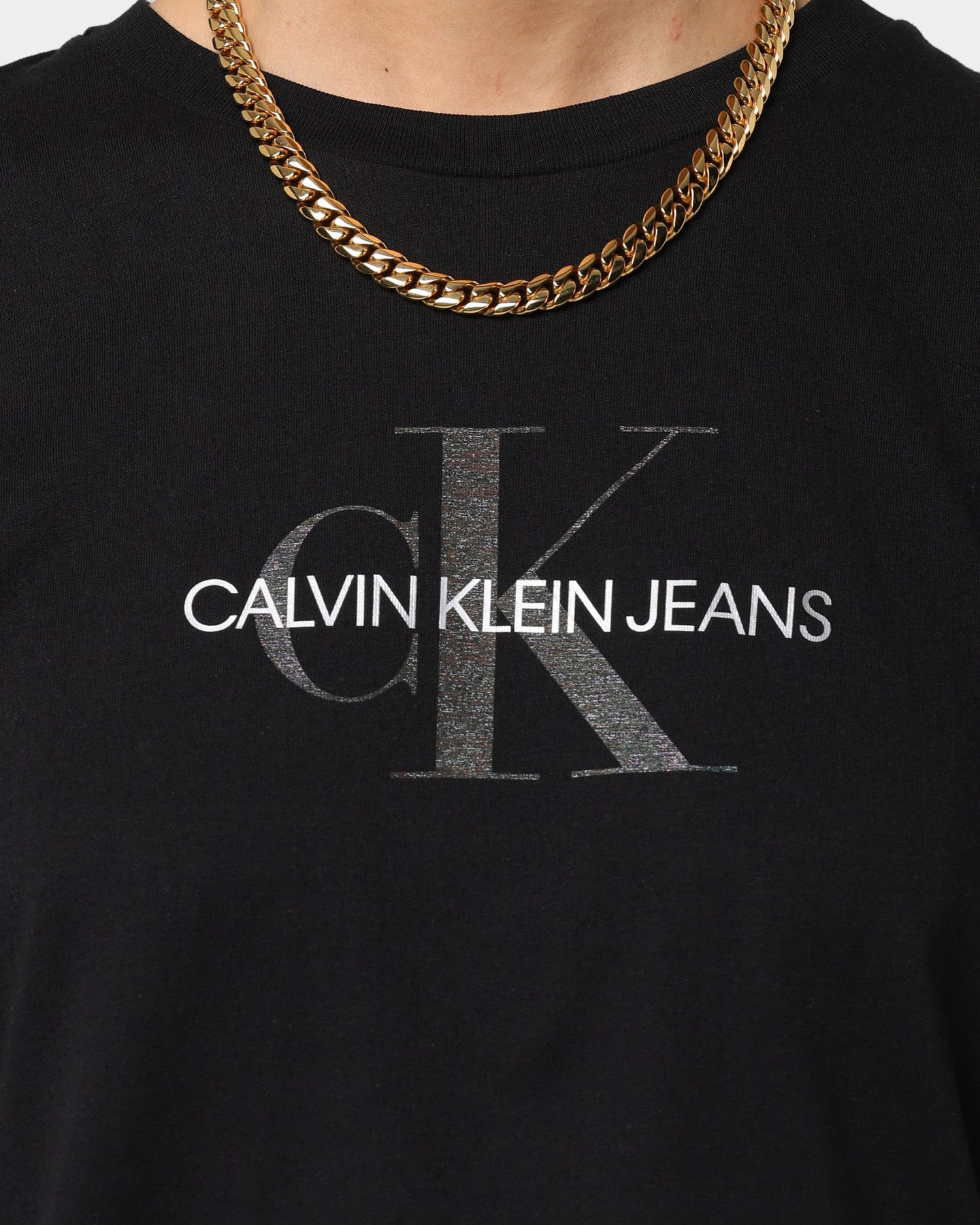 Calvin Klein Women's Reflective Monogram T-Shirt Black