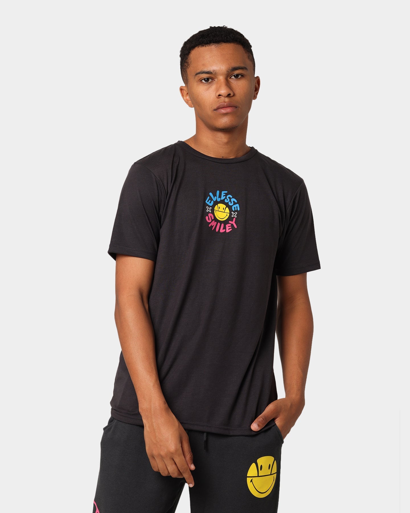 Ellesse Ellesse X Smiley Cheero T-Shirt Dark Grey