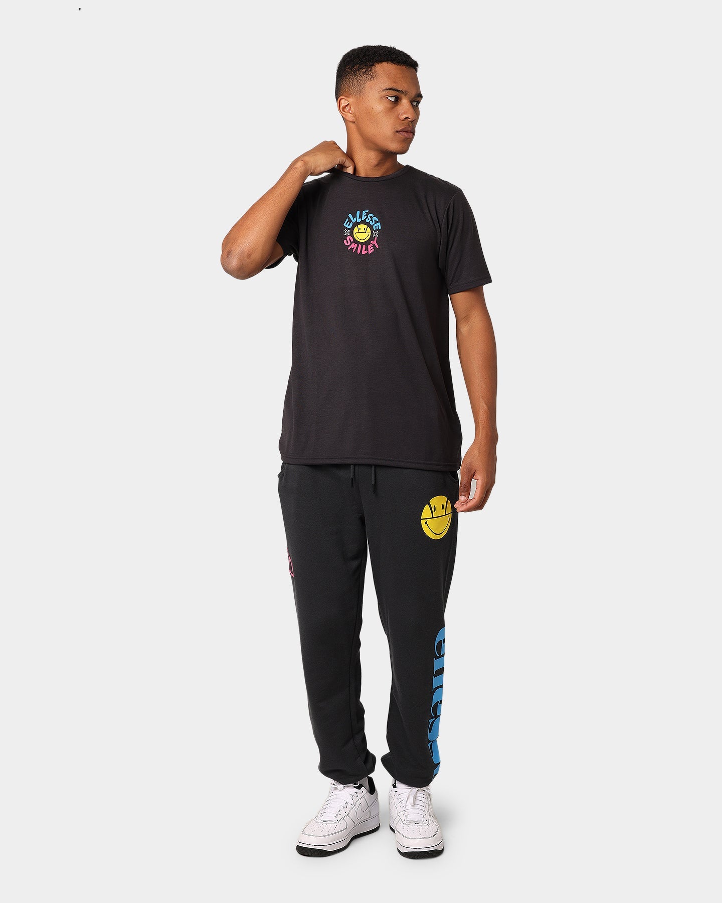 Ellesse Ellesse X Smiley Cheero T-Shirt Dark Grey