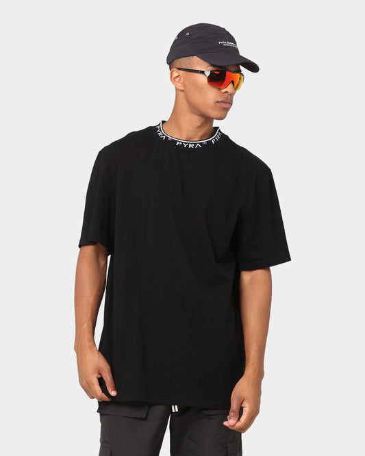 PYRA Jacquard Neck T-Shirt Black/White