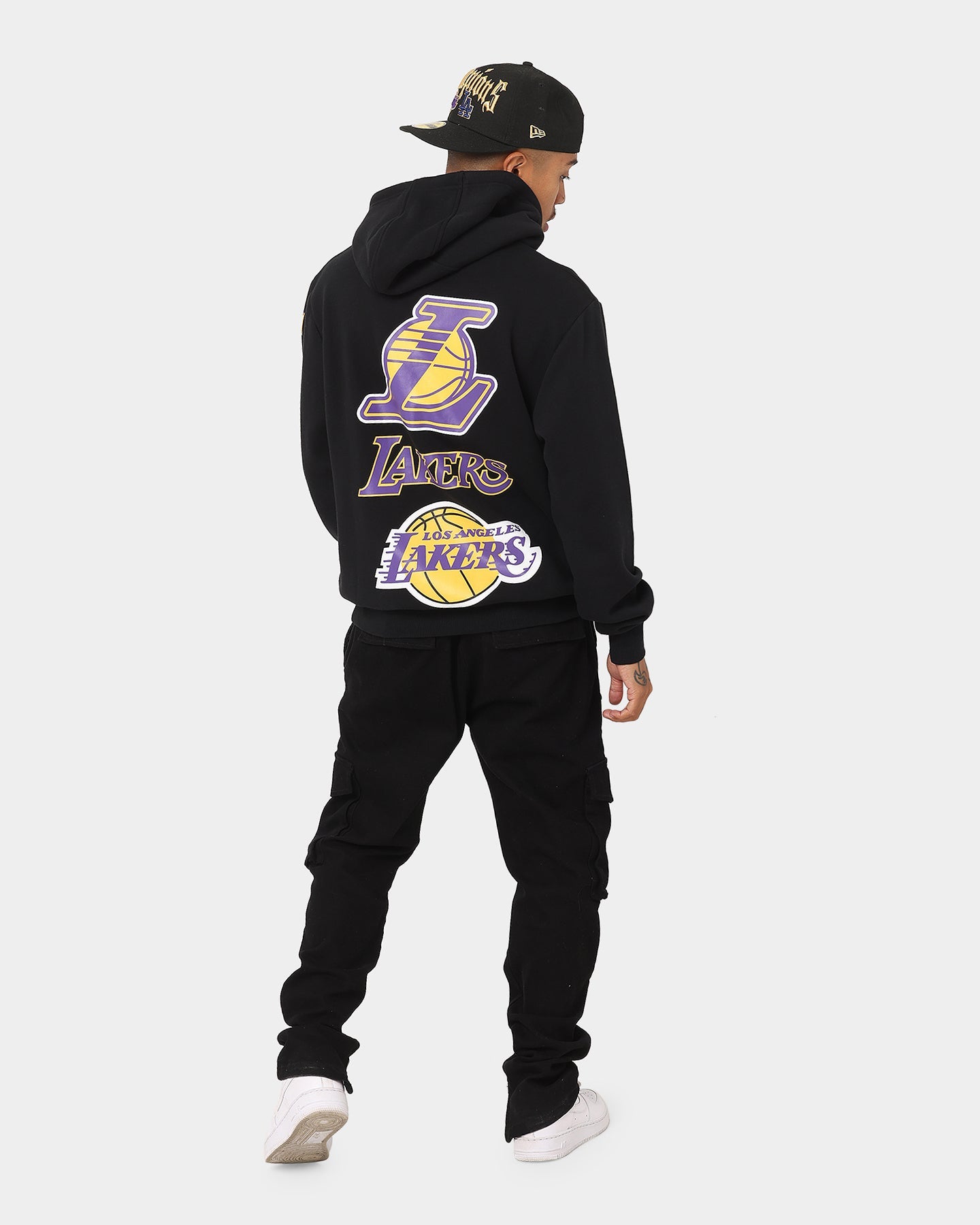 New Era Los Angeles Lakers Multi Logo Hoodie Black