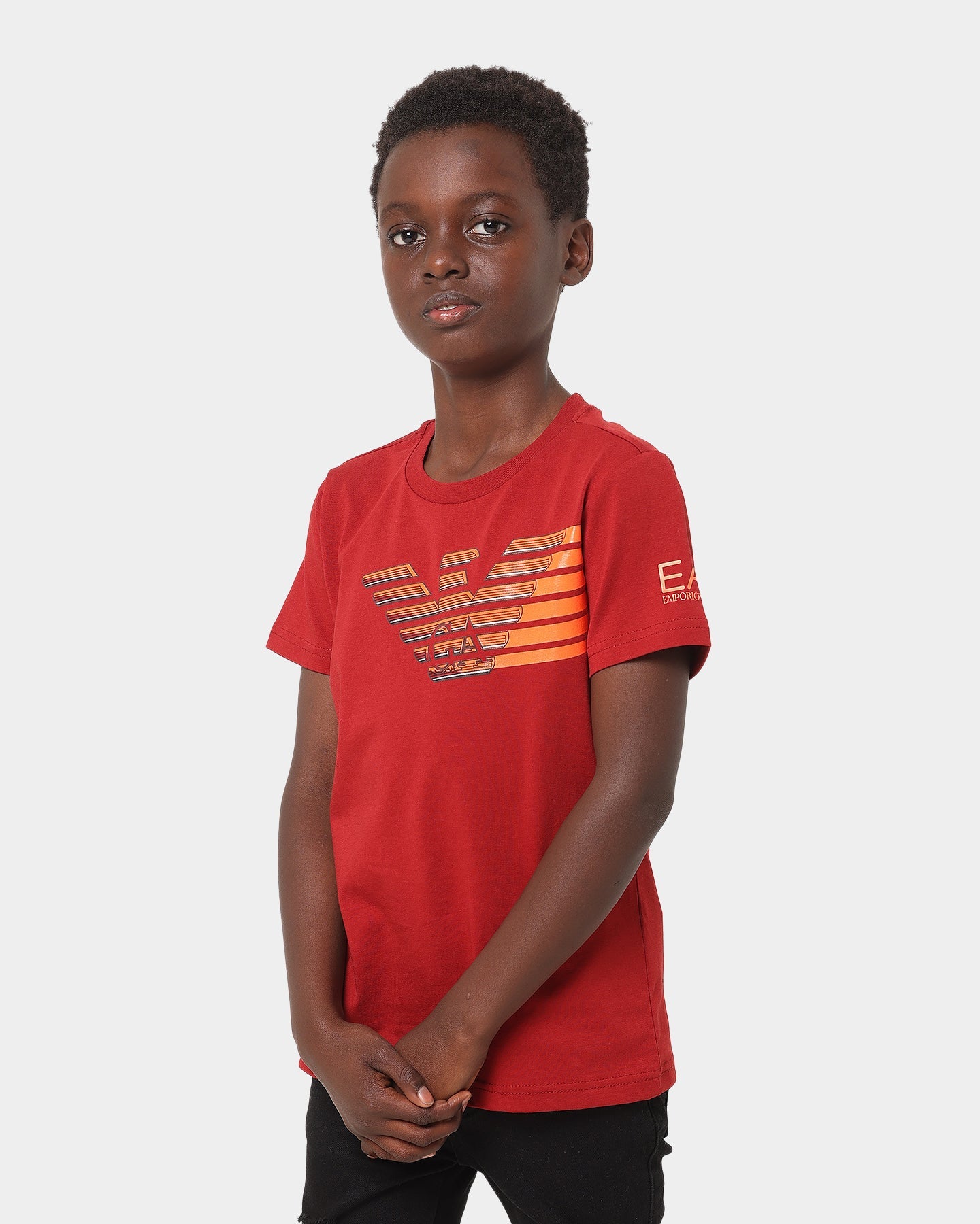 EA7 Emporio Armani Kid's Eagle T-Shirt Burgundy