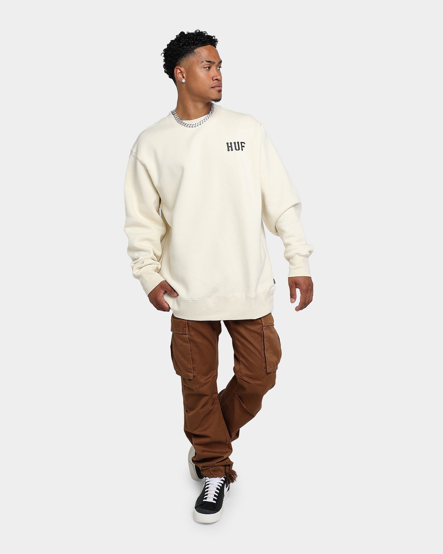 HUF Essentials Classic H Crewneck Natural