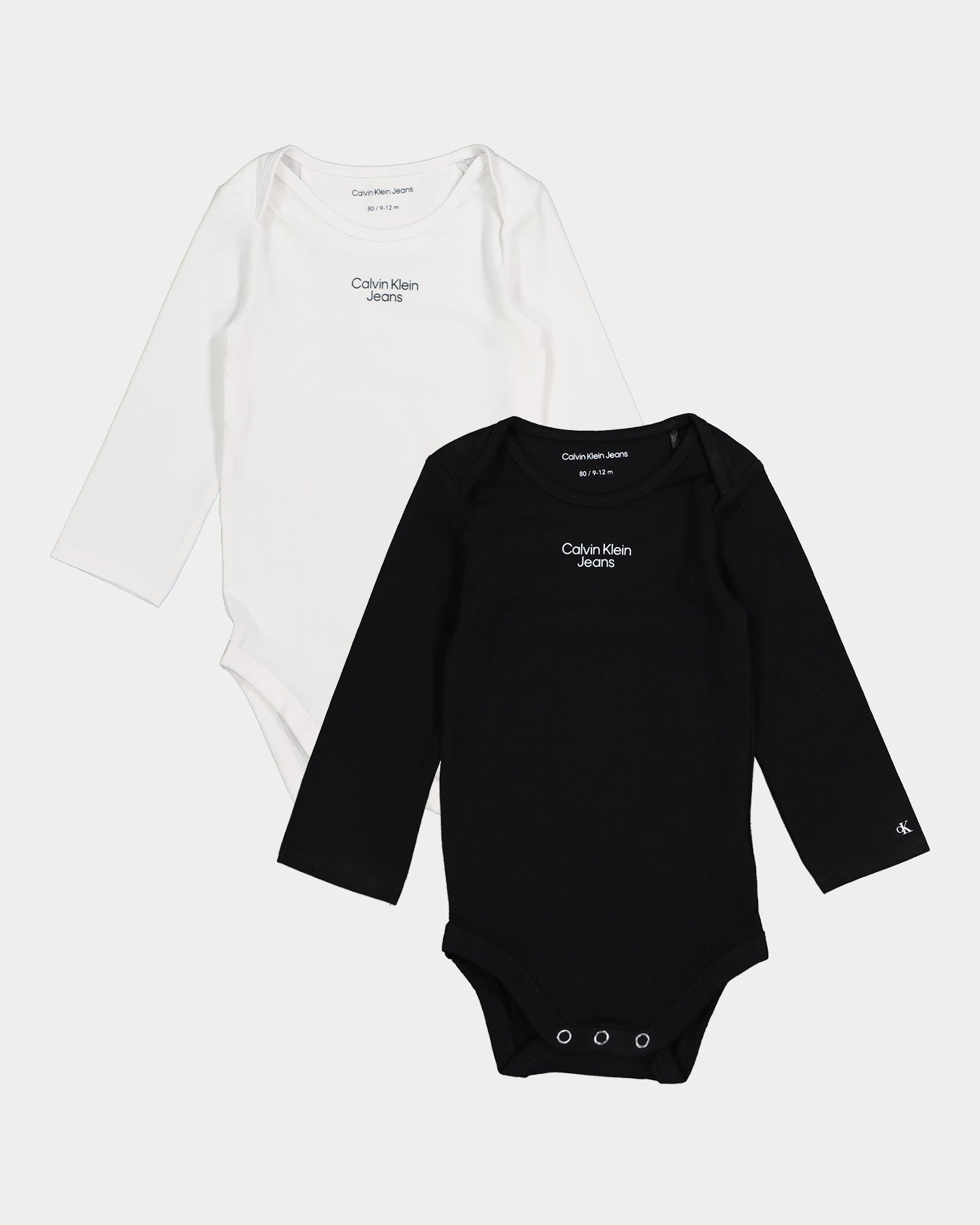 Calvin Klein Infants' Stacked Logo Bodysuit Set 2 Pack CK Black/Bright White