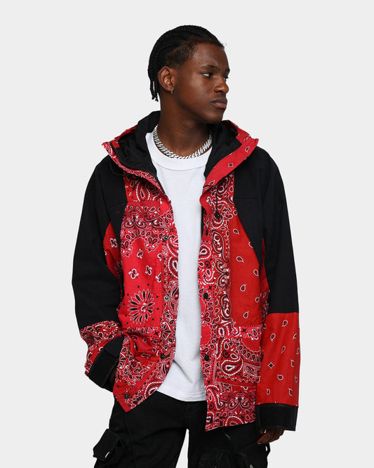 MNML Hooded Bandana Paisley Jacket Red