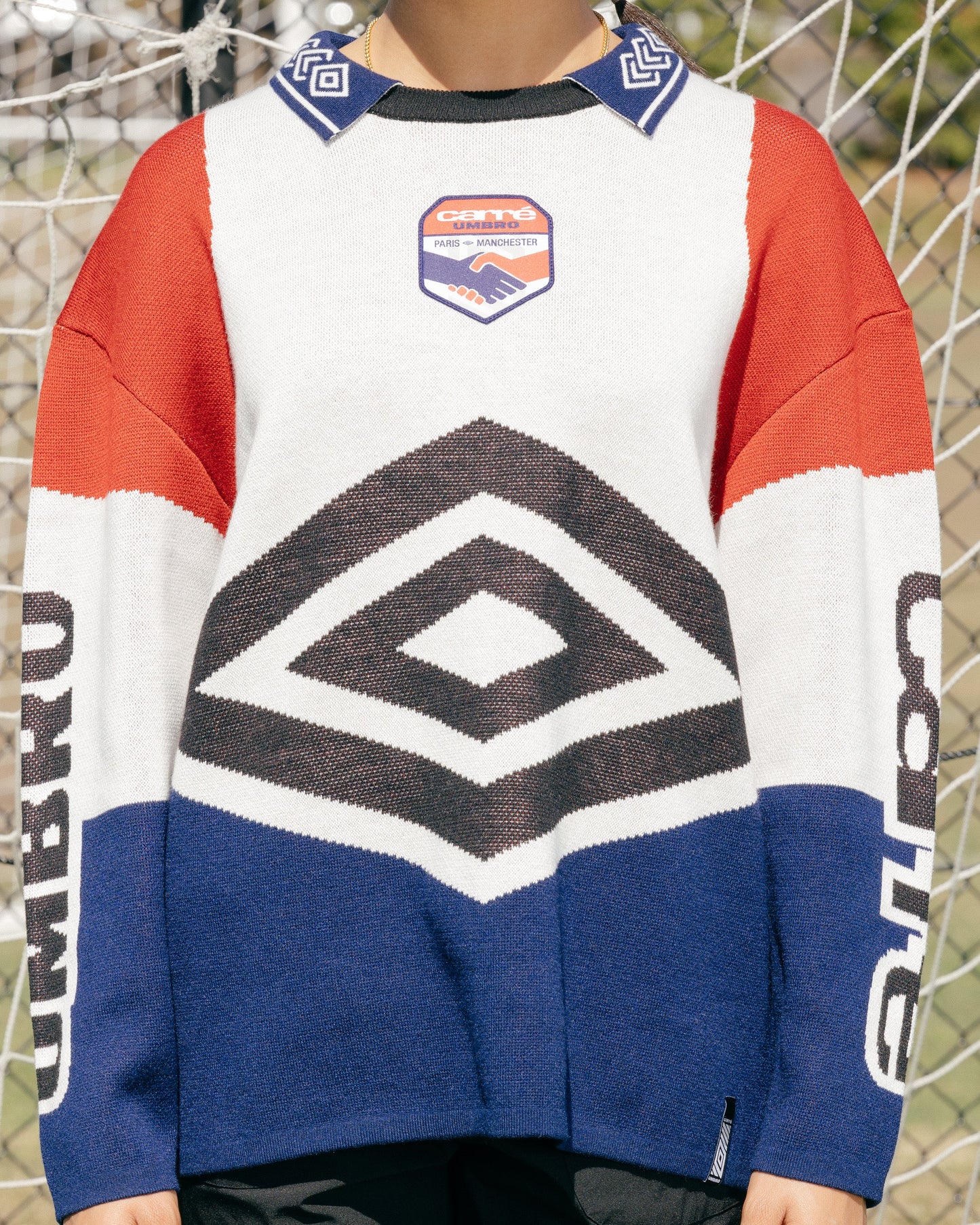 Carré X Umbro Unity Long Sleeve Knitted Jersey Off White/Blue