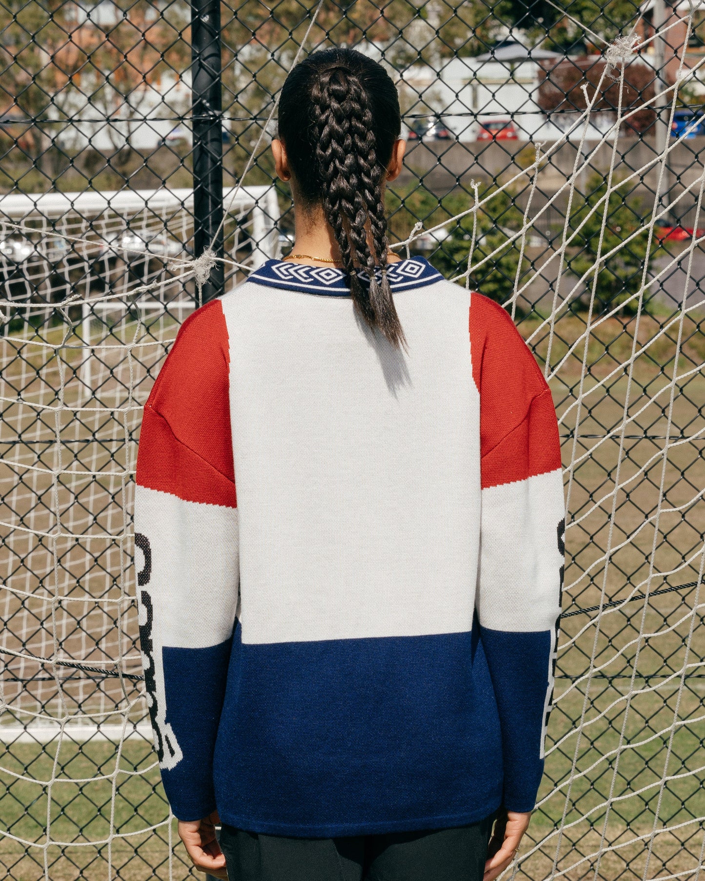 Carré X Umbro Unity Long Sleeve Knitted Jersey Off White/Blue