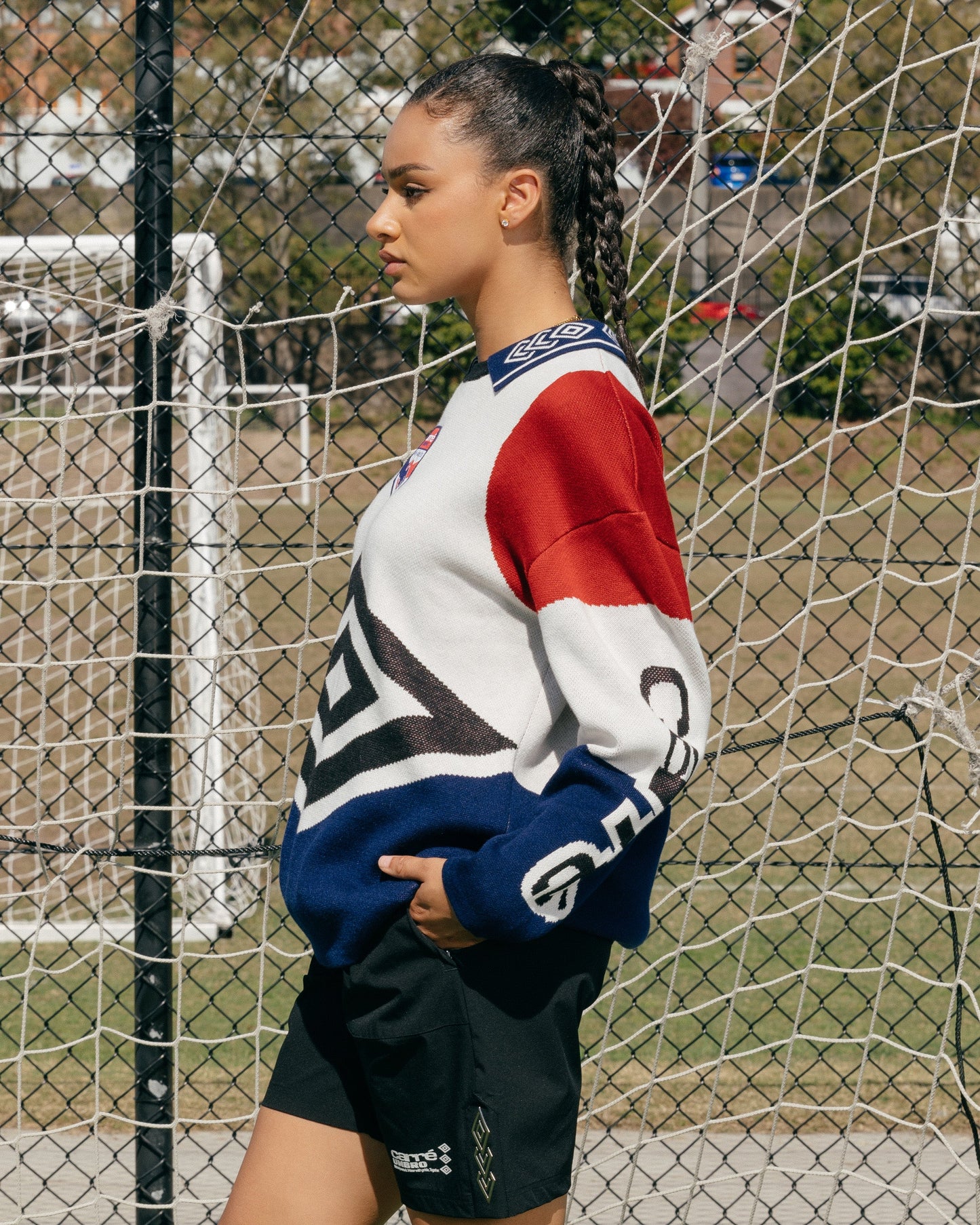 Carré X Umbro Unity Long Sleeve Knitted Jersey Off White/Blue