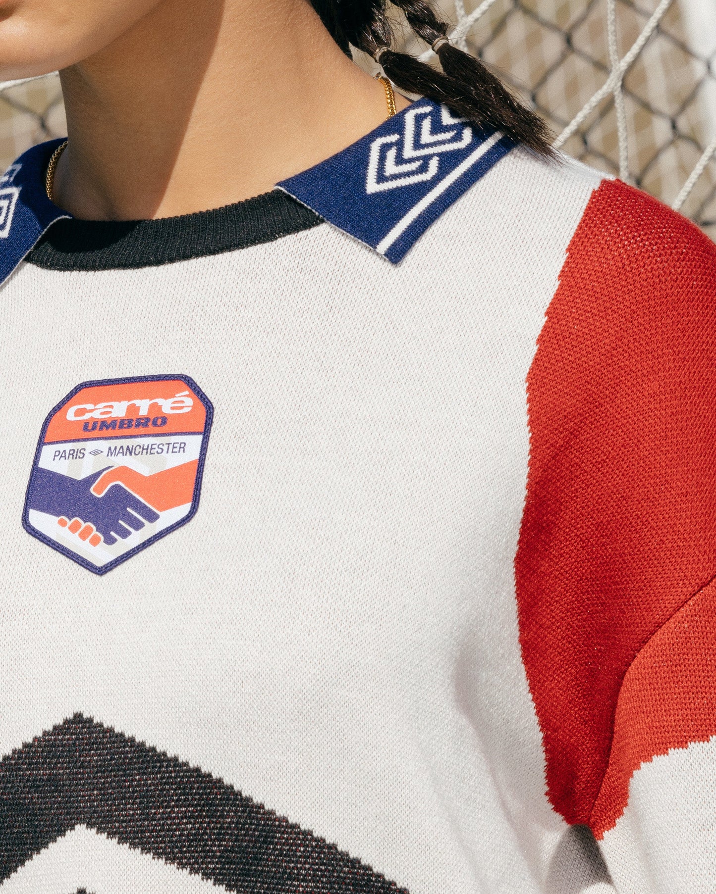 Carré X Umbro Unity Long Sleeve Knitted Jersey Off White/Blue