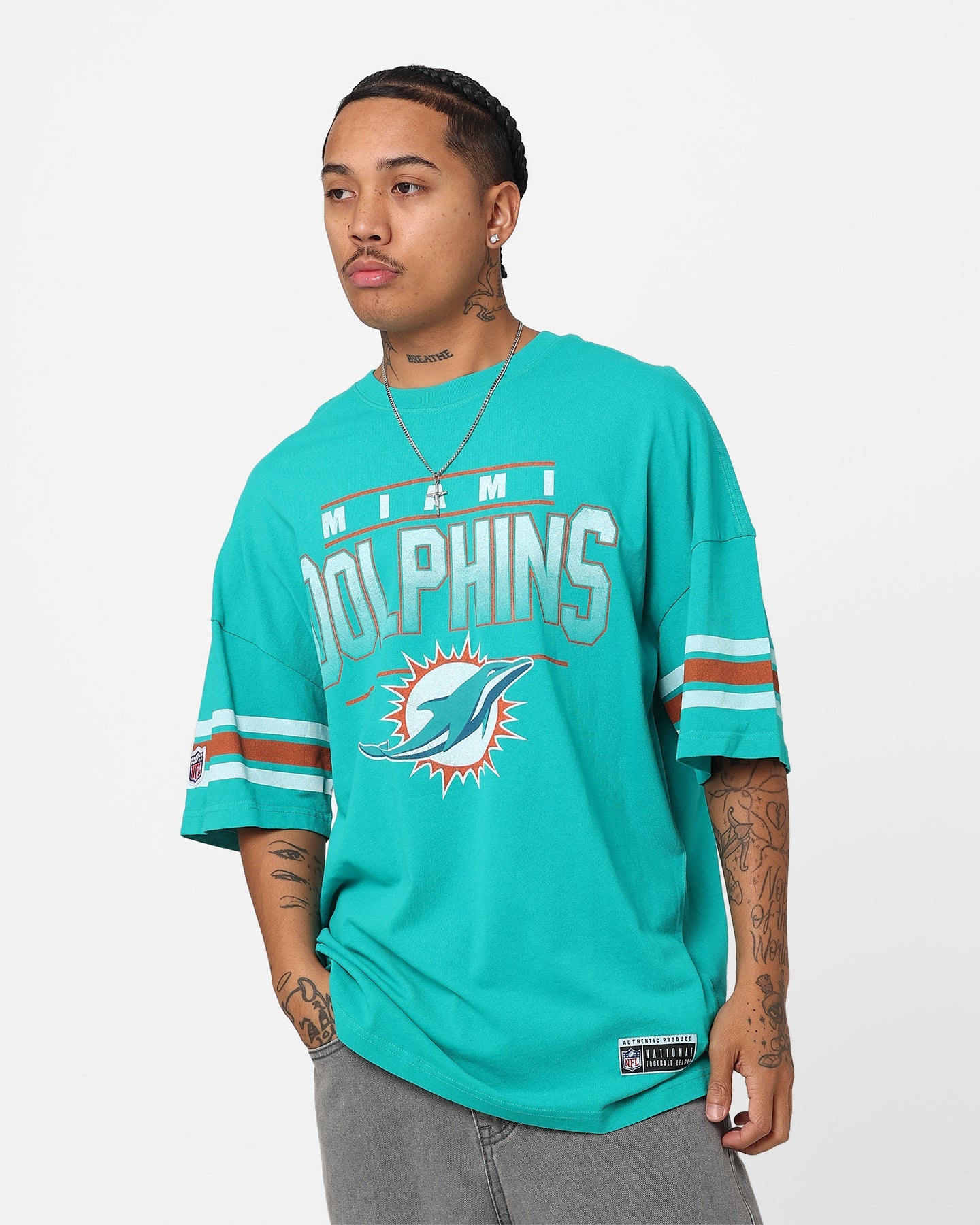 Majestic Athletic Miami Dolphins Vintage Sport T-Shirt Teal