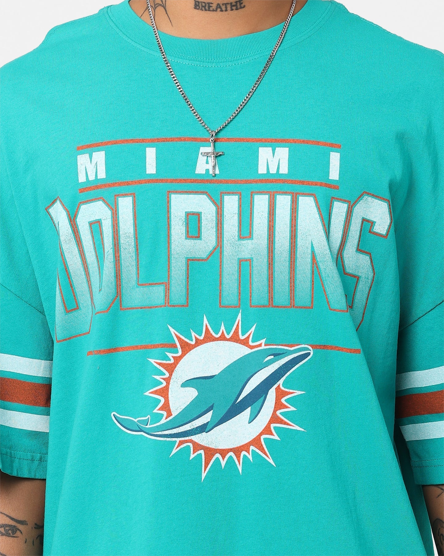 Majestic Athletic Miami Dolphins Vintage Sport T-Shirt Teal