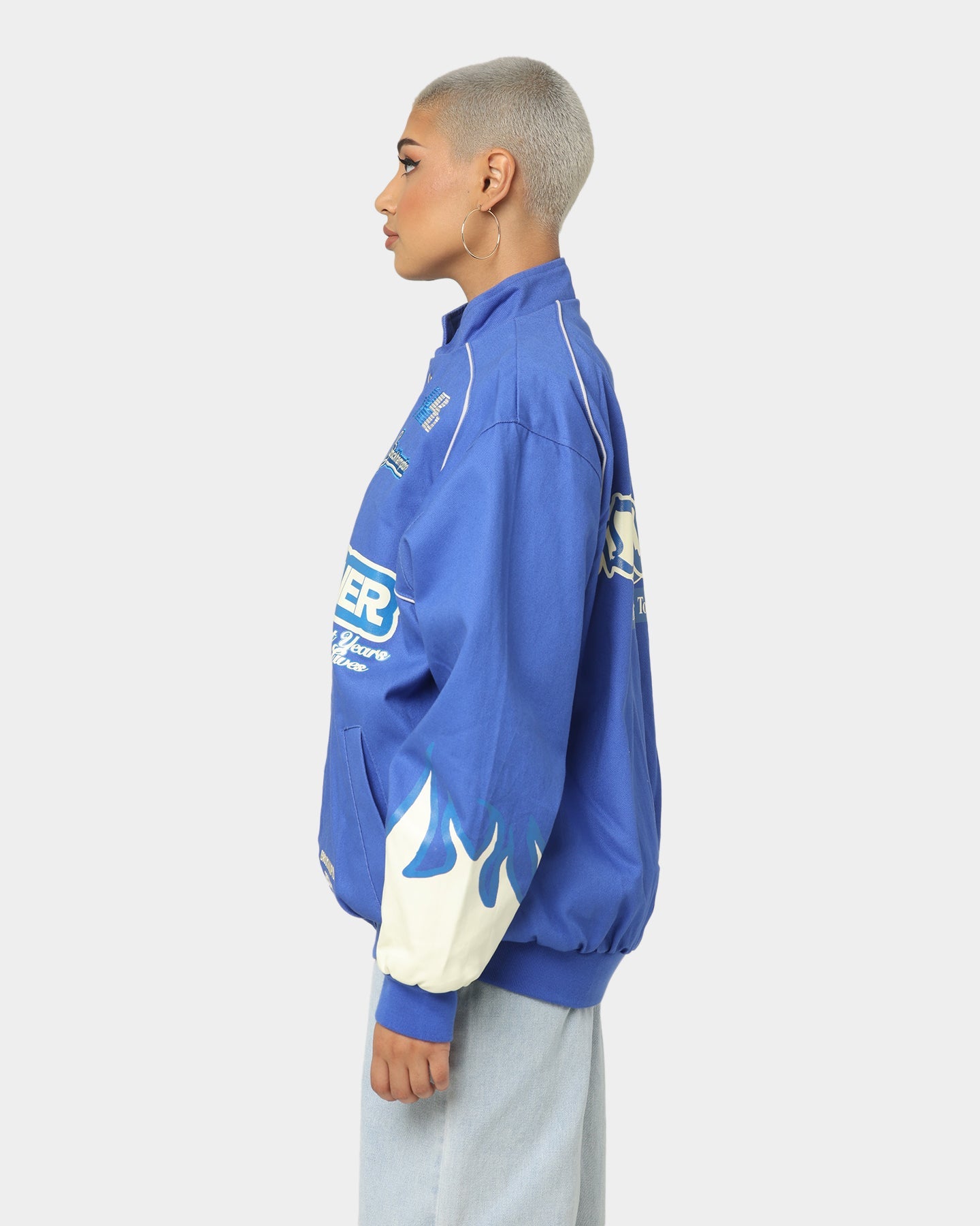 Brockhampton Flame Racing Jacket Royal Blue