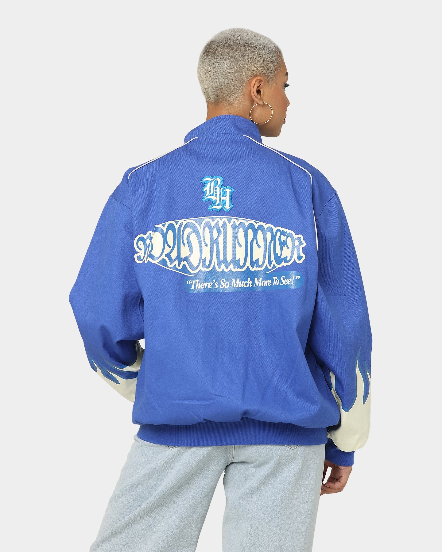 Brockhampton Flame Racing Jacket Royal Blue