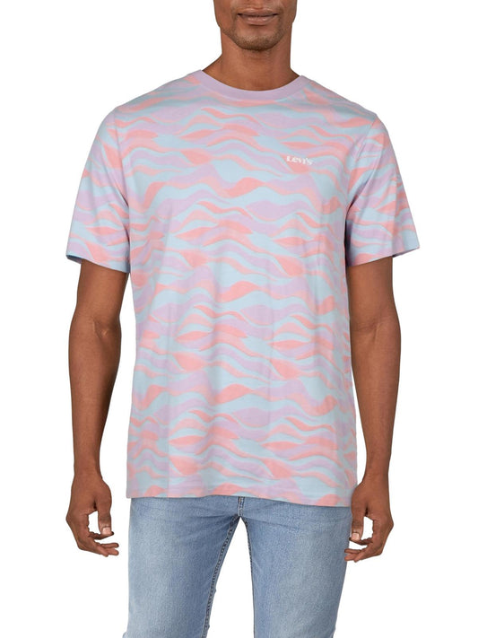 Mens Abstract Print Crewneck T-Shirt