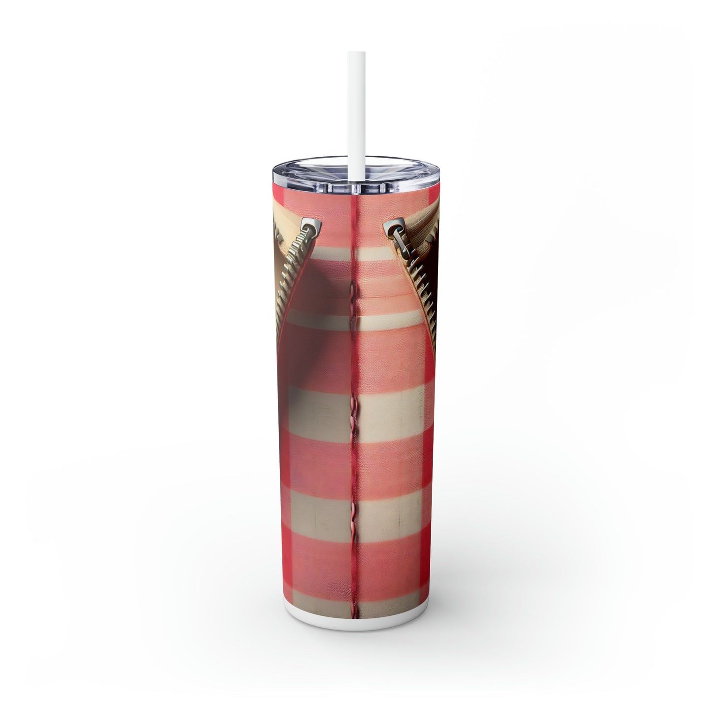 Skinny Tumbler with Straw, 20oz, Santa