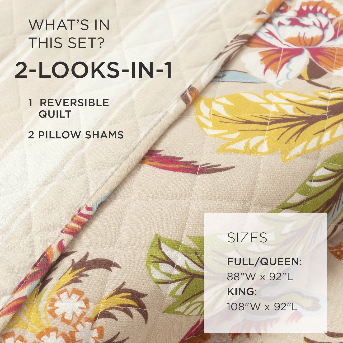 Dolores 3 Piece Quilt Set