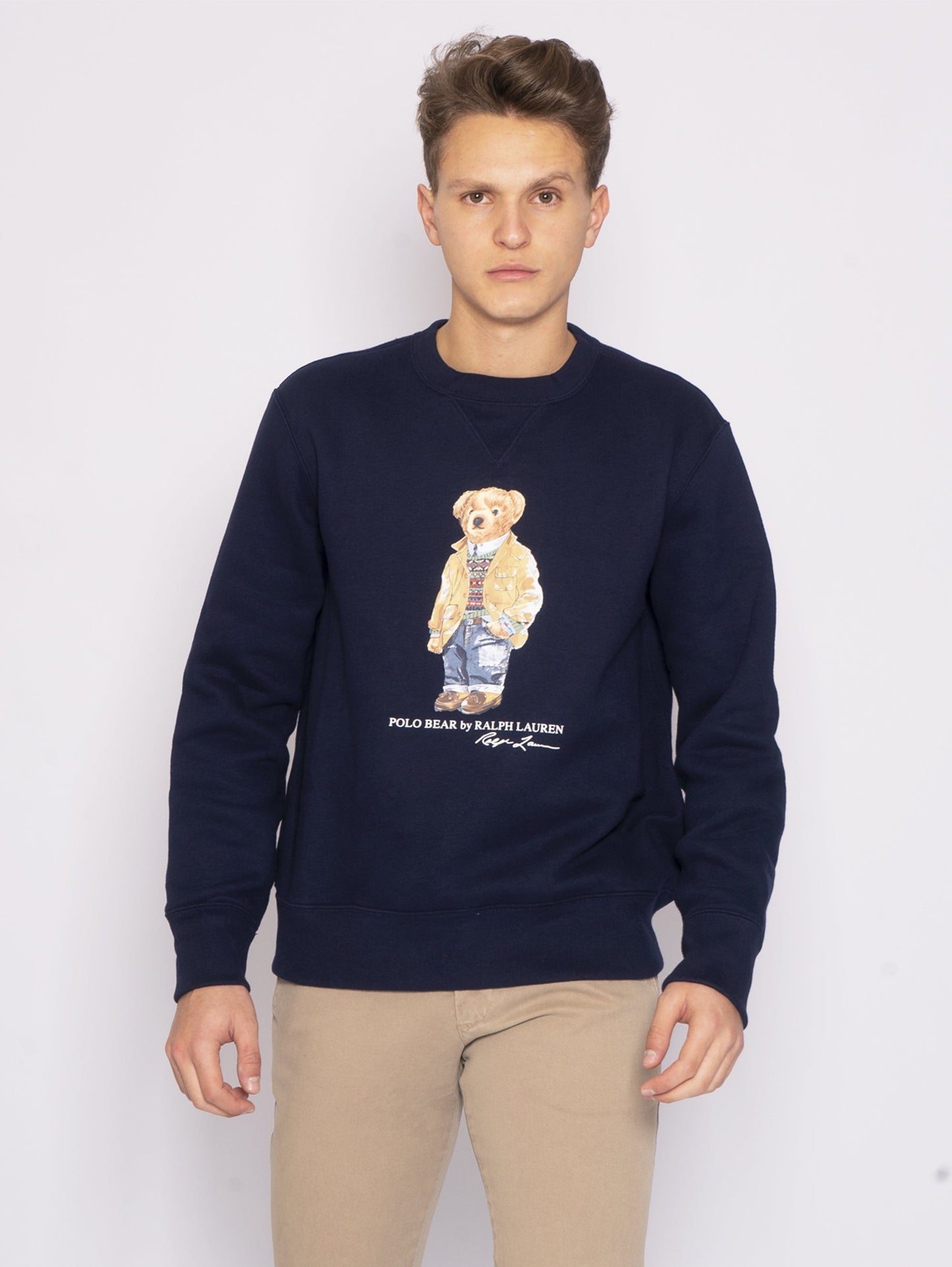 Felpa Girocollo con Polo Bear Cruise Navy