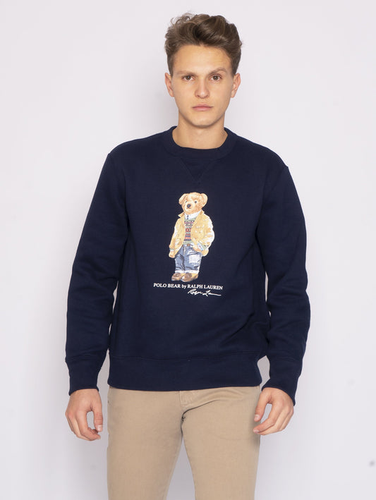 Felpa Girocollo con Polo Bear Cruise Navy