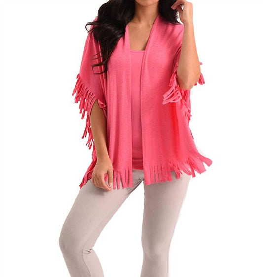 Nea Fringe Kashmira Shawl In Fuchsia