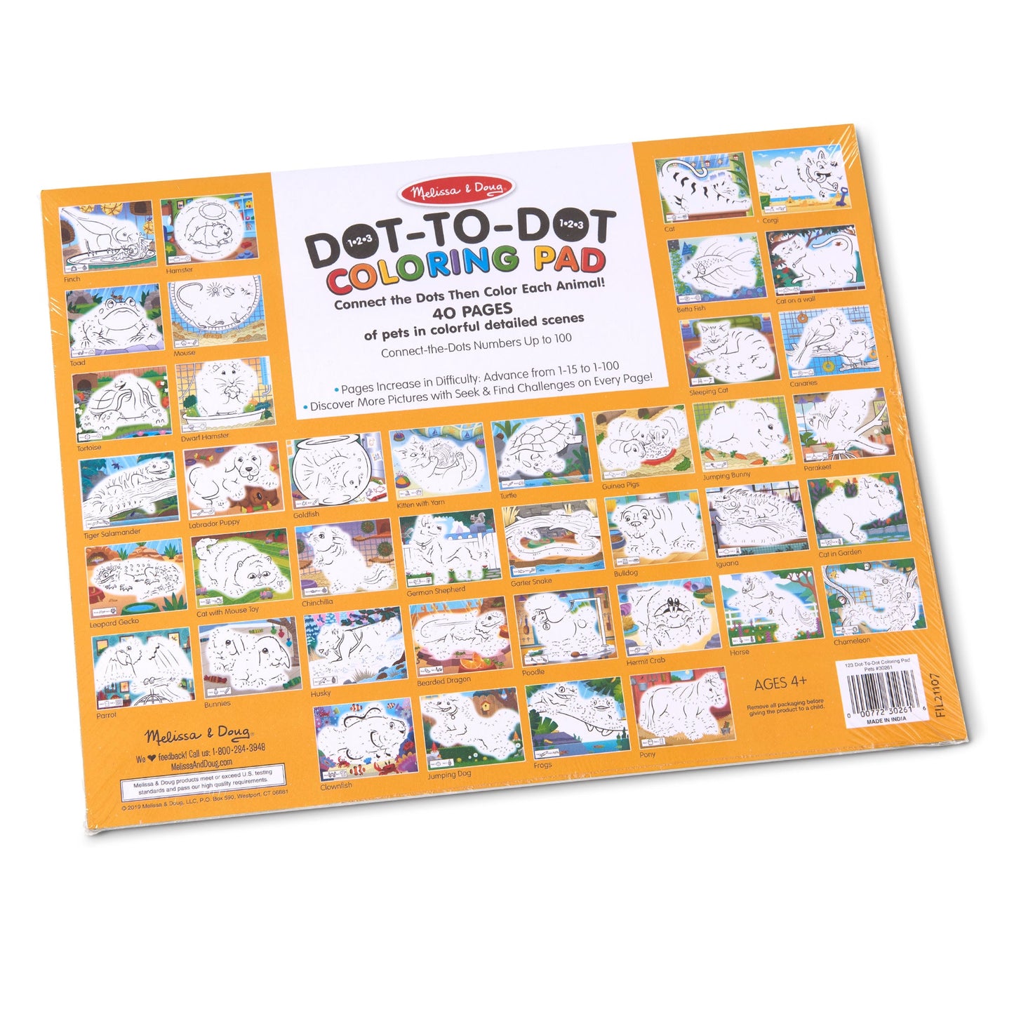 123 Dot-to-Dot Coloring Pad – Pets