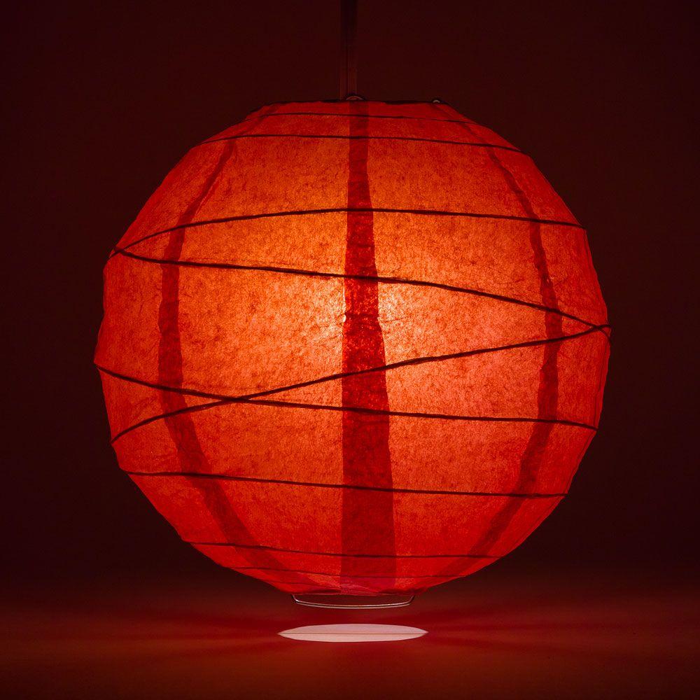 5-PACK 10" Red Round Paper Lantern, Crisscross Ribbing, Chinese Hanging Wedding & Party Decoration