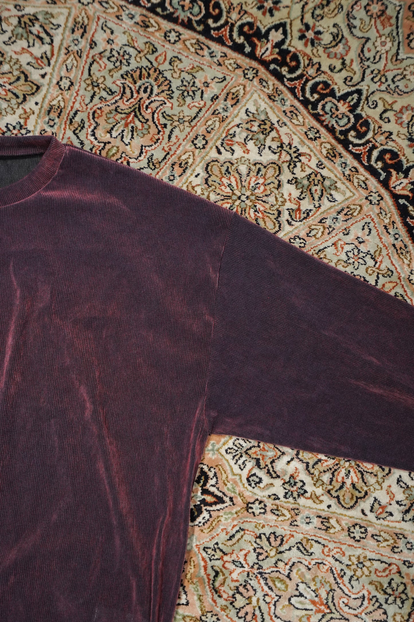 MESH VELOUR L/S SMOCK (BORDEAUX)