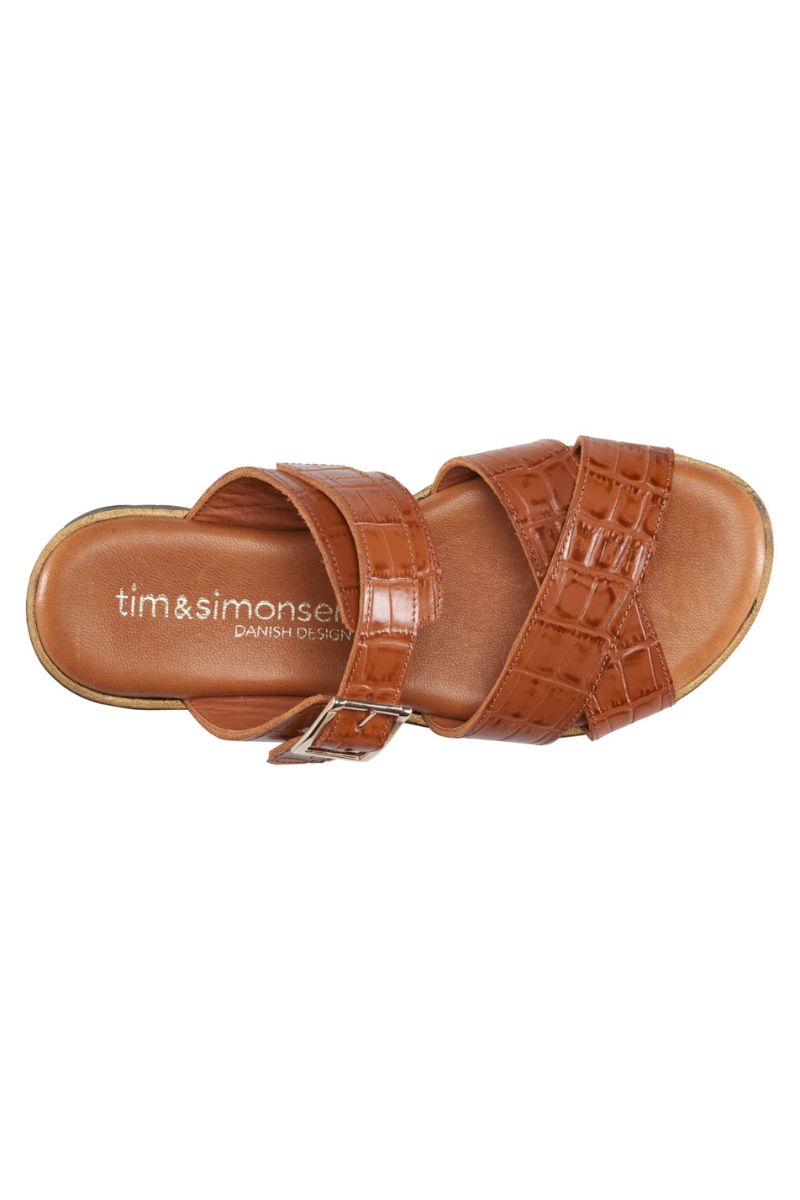 Elva slip-in | Cuero-croco | Sandaler fra Tim & Simonsen