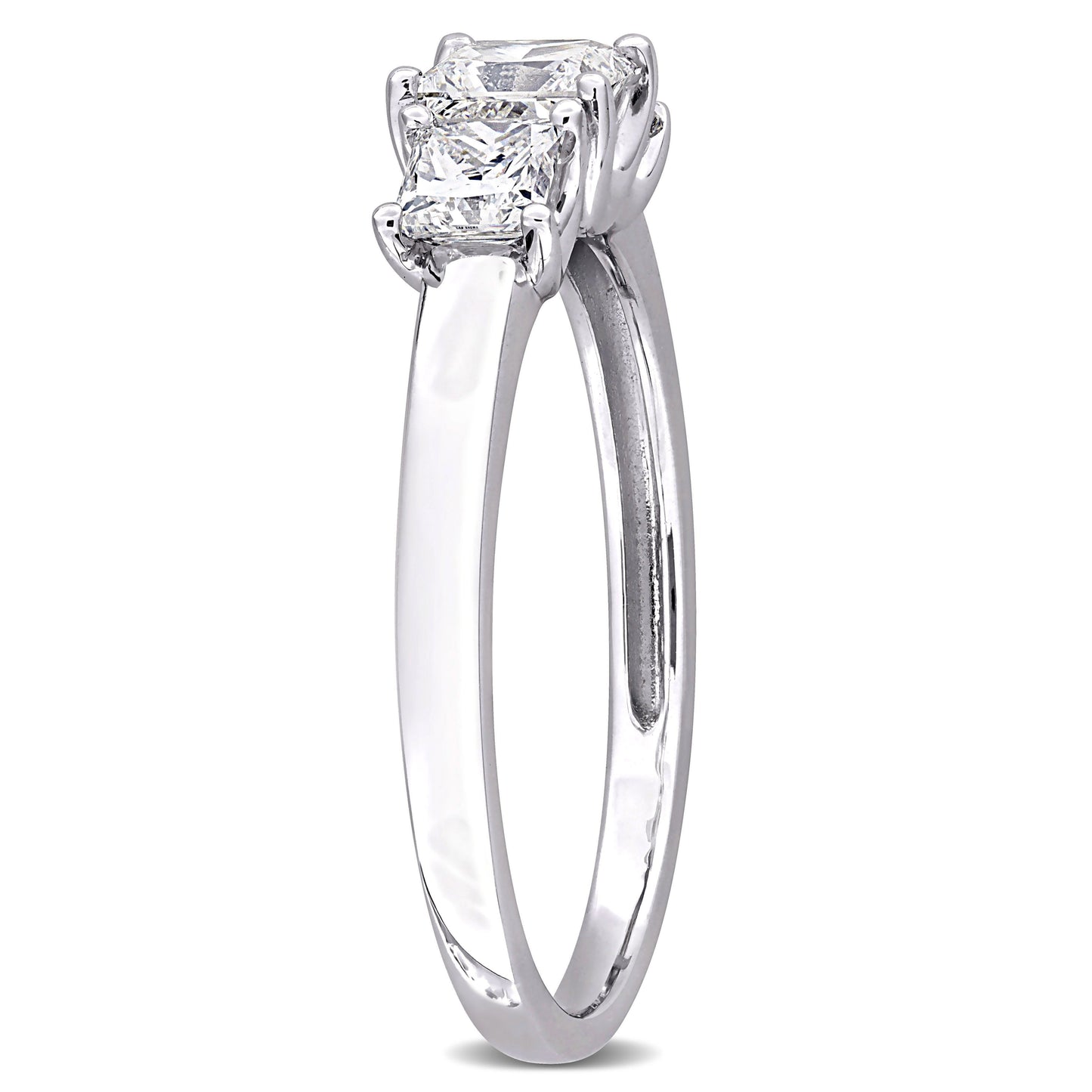 Created Forever 1ct TW Princess-Cut Lab-Grown Diamond 3-Stone Engagement Ring in 14k White Gold