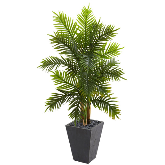 5' Areca Palm Tree in Slate Finished Planter (Real Touch)