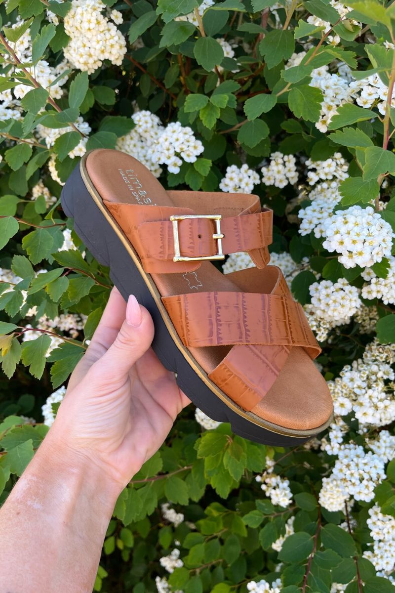 Elva slip-in | Cuero-croco | Sandaler fra Tim & Simonsen