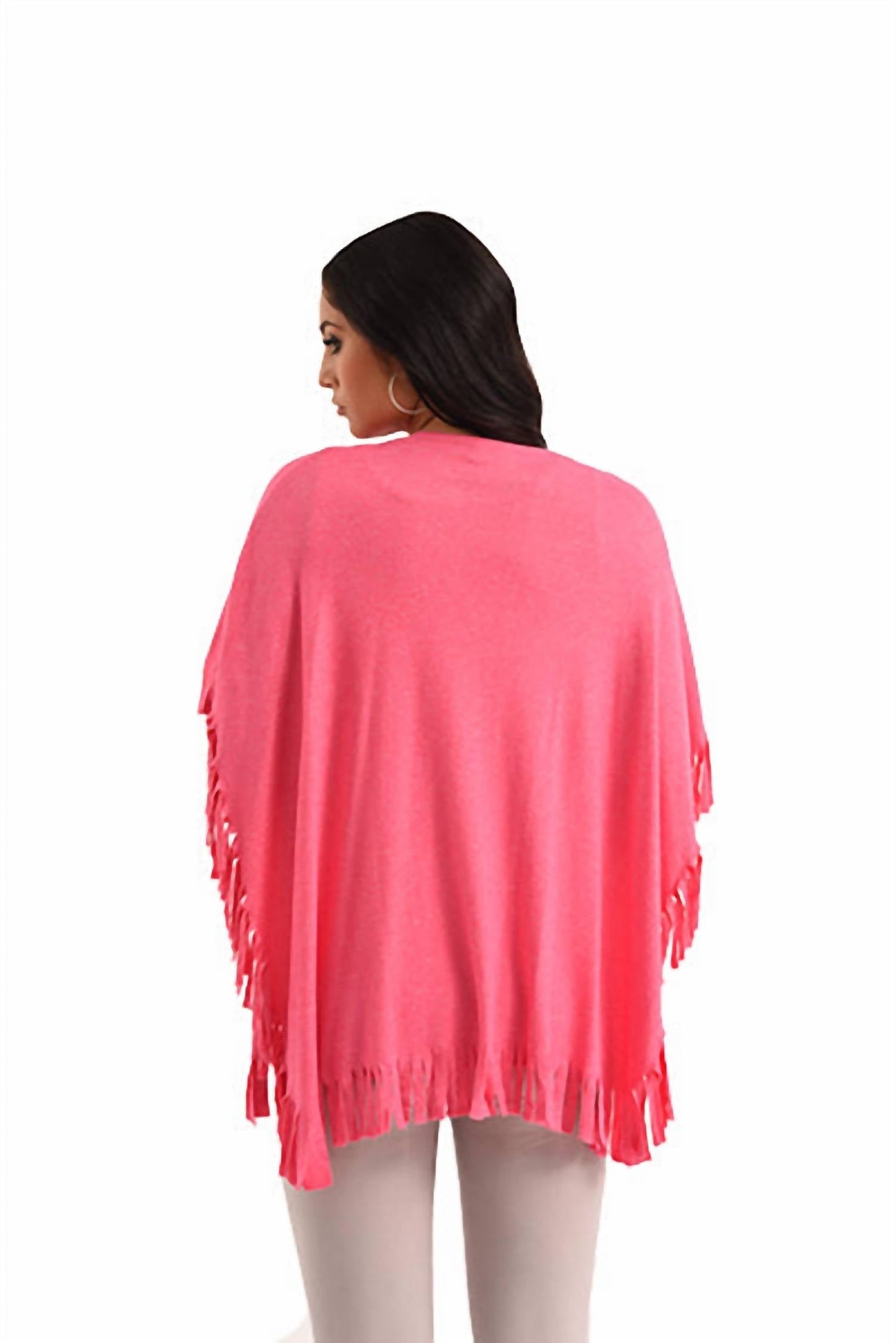 Nea Fringe Kashmira Shawl In Fuchsia