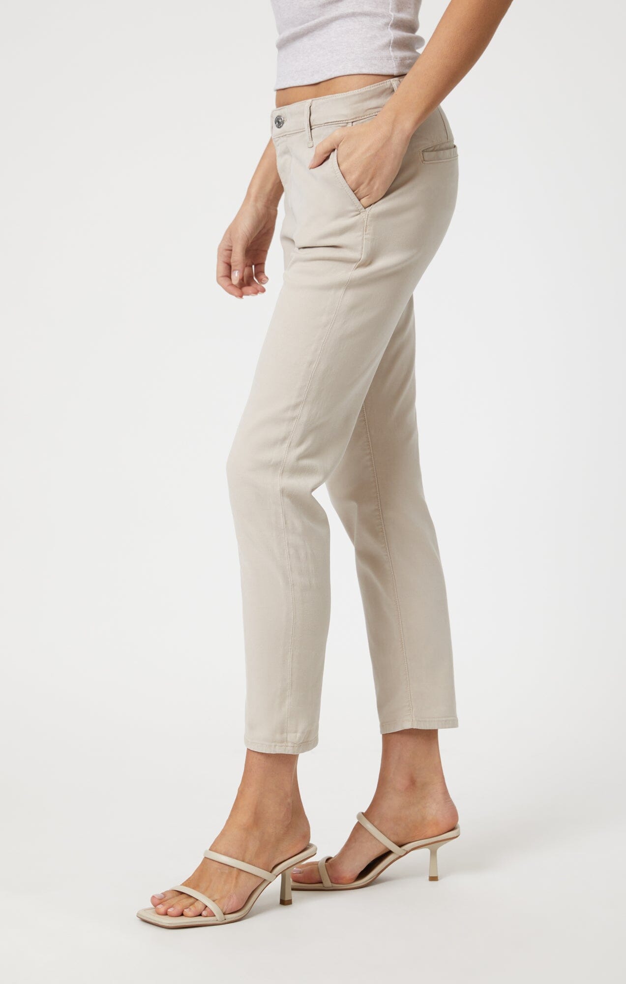 BROOKE SLIM CHINO IN SILVER GREY LUXE TWILL