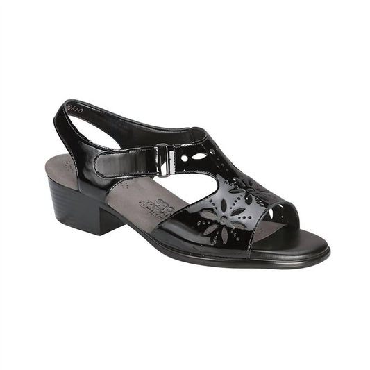 Sunburst Sandal - Medium In Black Patent