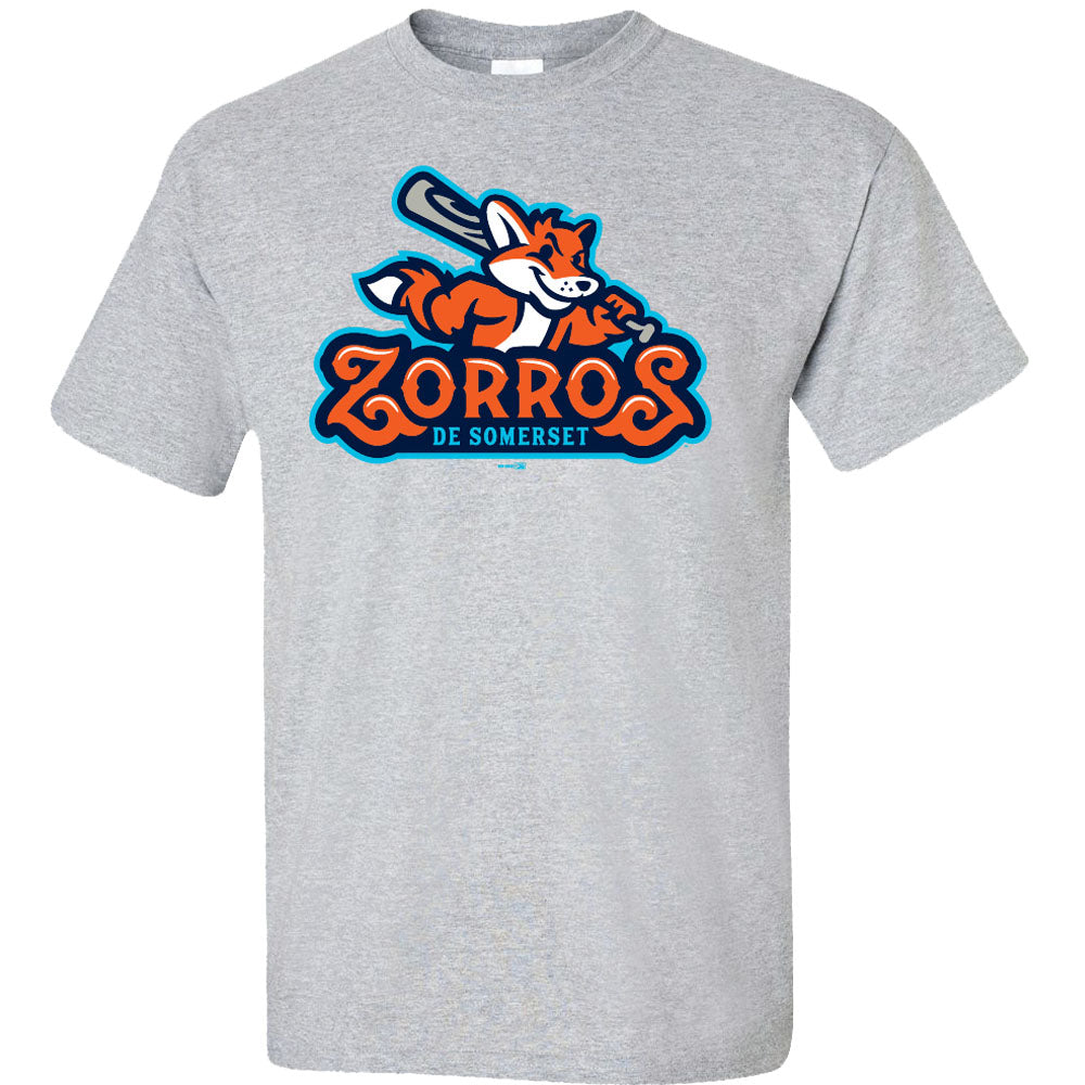 Somerset Patriots Adult Cotton Copa de la Diversion Zorros de Somerset  Primary Tshirt