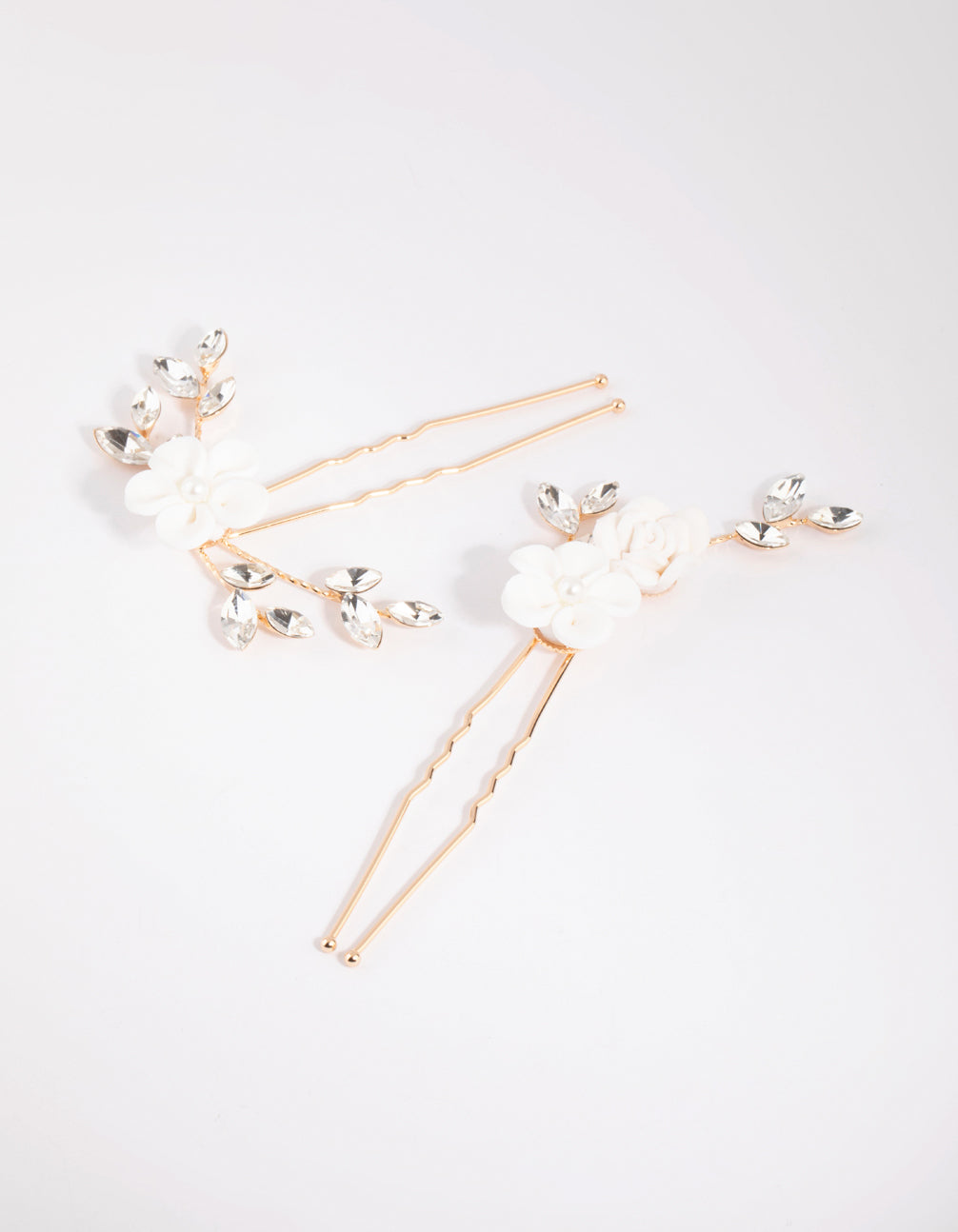 White Flower Hair Pin Pack