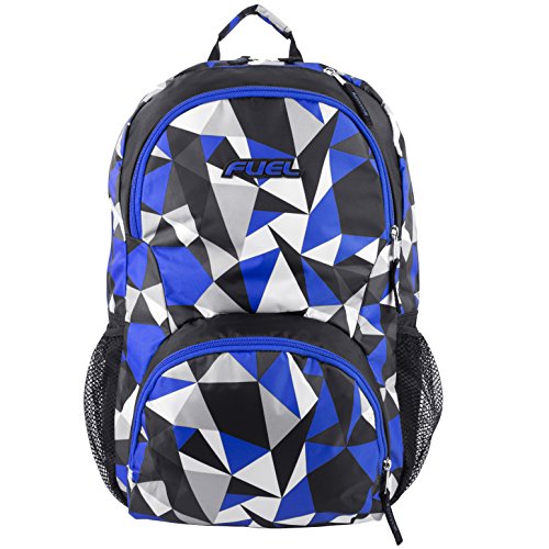 Fuel Valor Everyday Backpack with Interior Tech Sleeve, Blue/White Geo