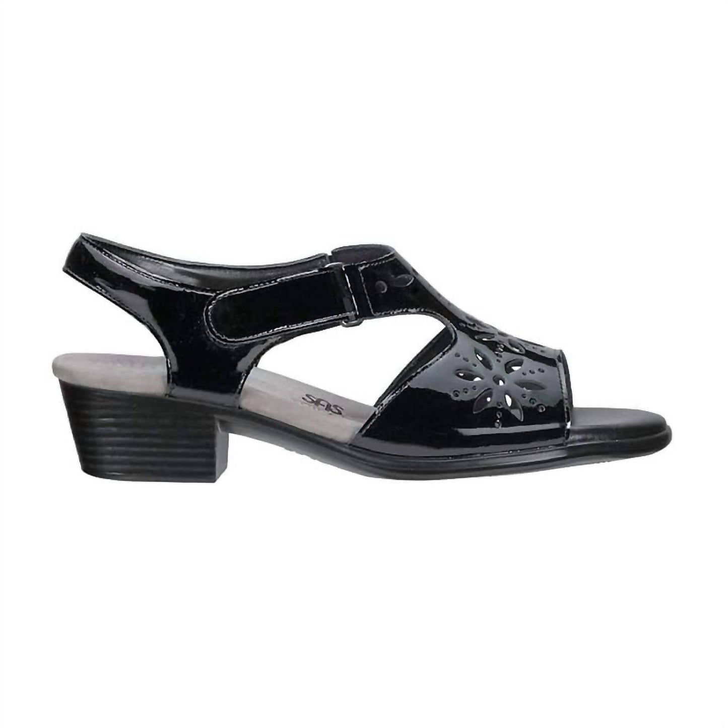 Sunburst Sandal - Medium In Black Patent