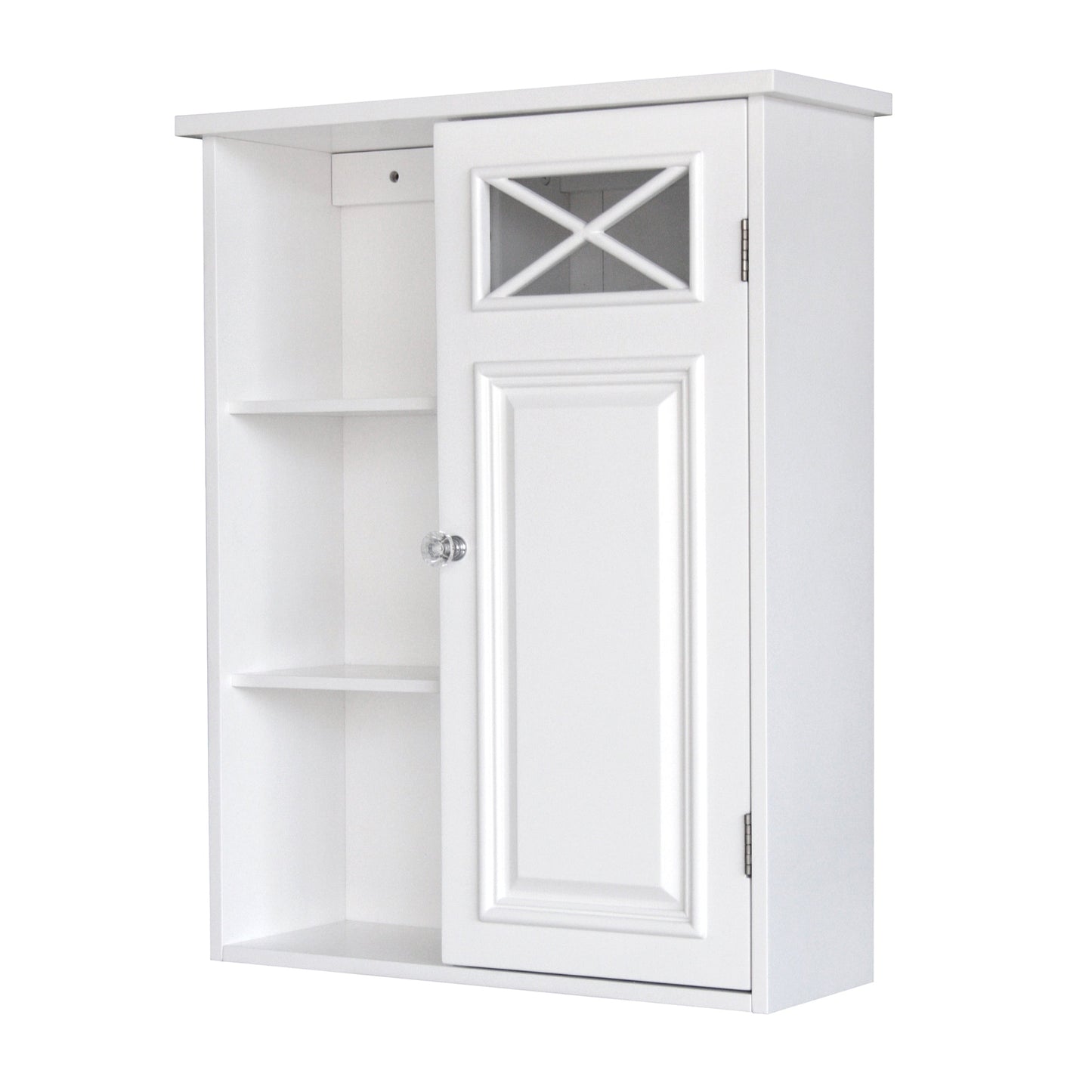 Teamson Home Dawson Removable Wooden Wall Cabinet with Cross Molding