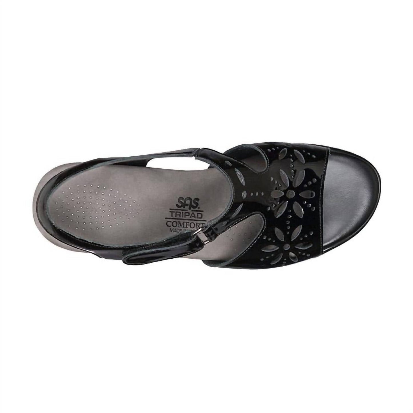 Sunburst Sandal - Medium In Black Patent