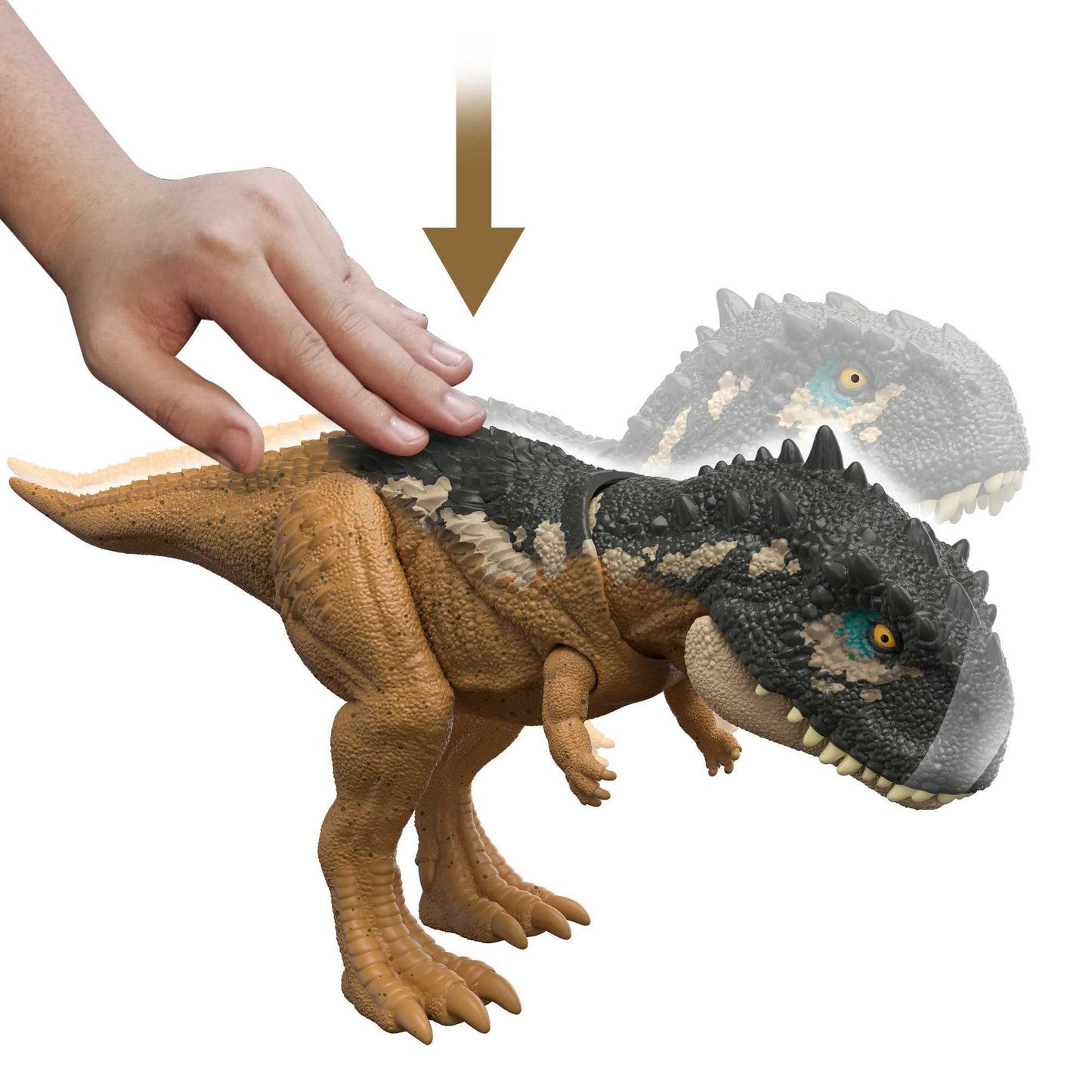 Jurassic World Dominion Roar Strikers Skorpiovenator Dinosaur Action Figure with Roaring Sound and Attack Action