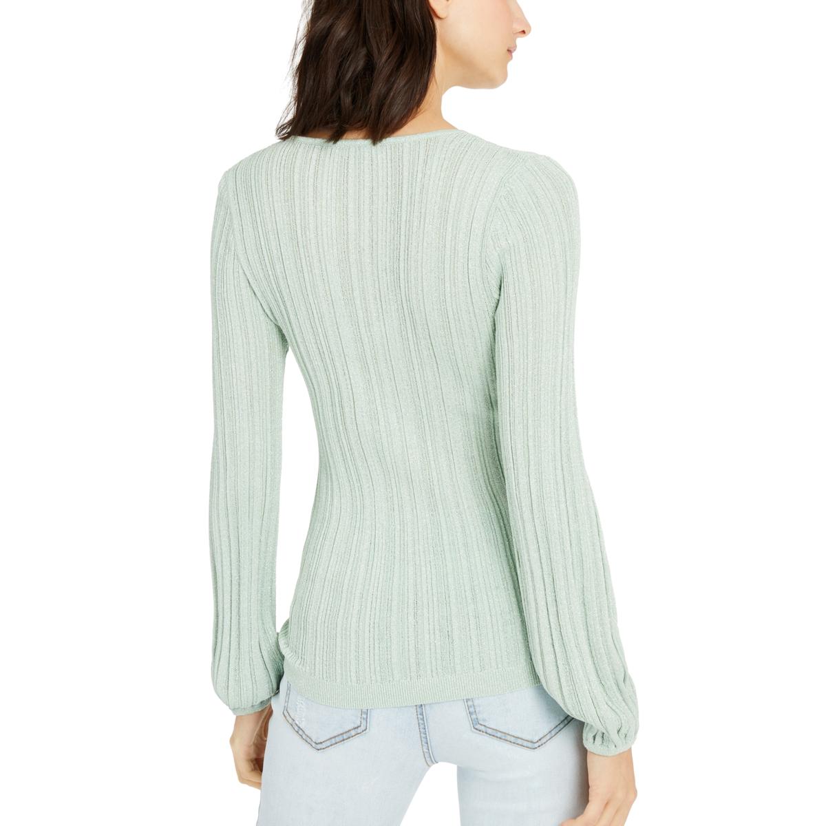 Womens Metallic V-Neck Sweater