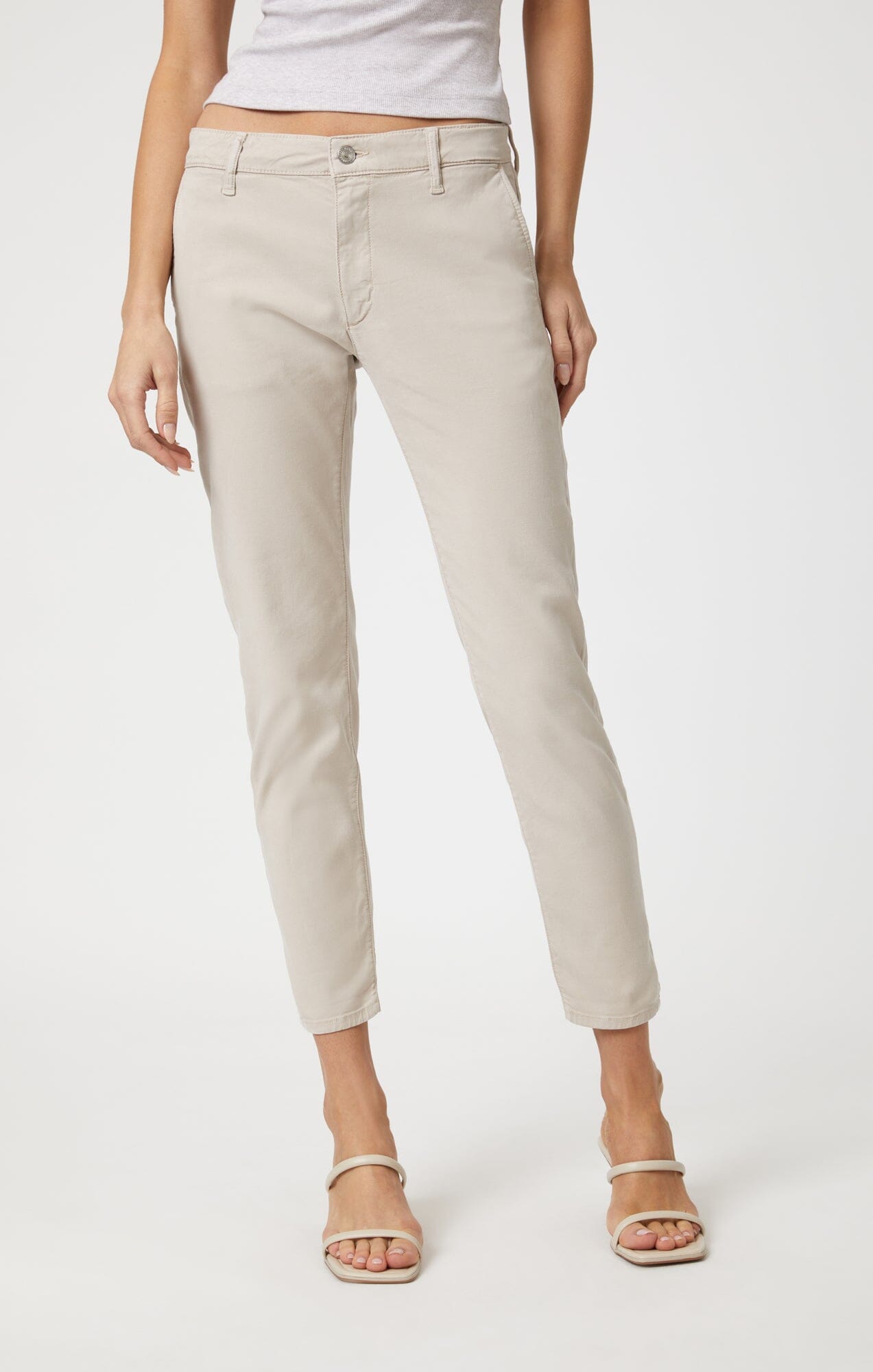 BROOKE SLIM CHINO IN SILVER GREY LUXE TWILL