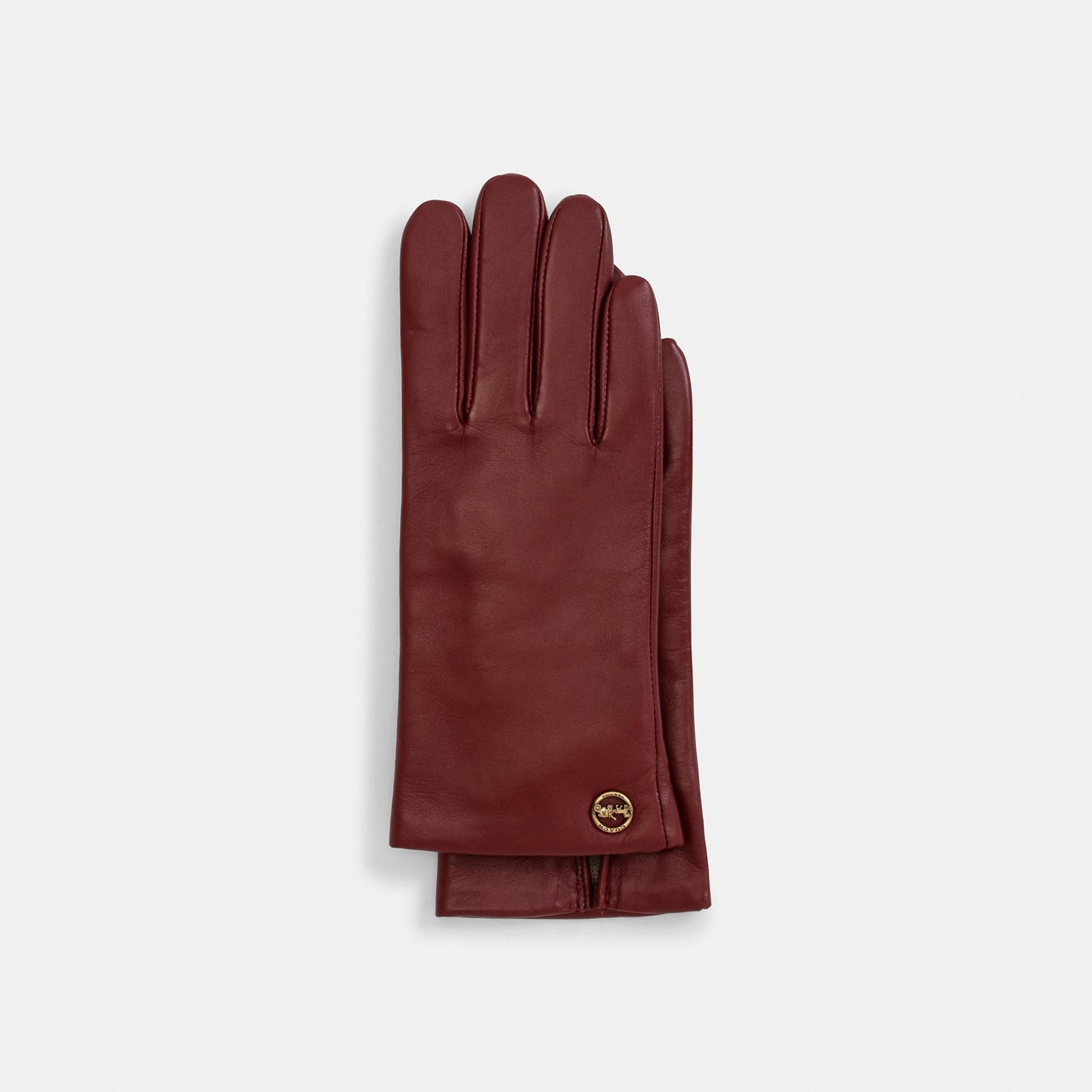 COACH Horse And Carriage Plaque Leather Tech Gloves