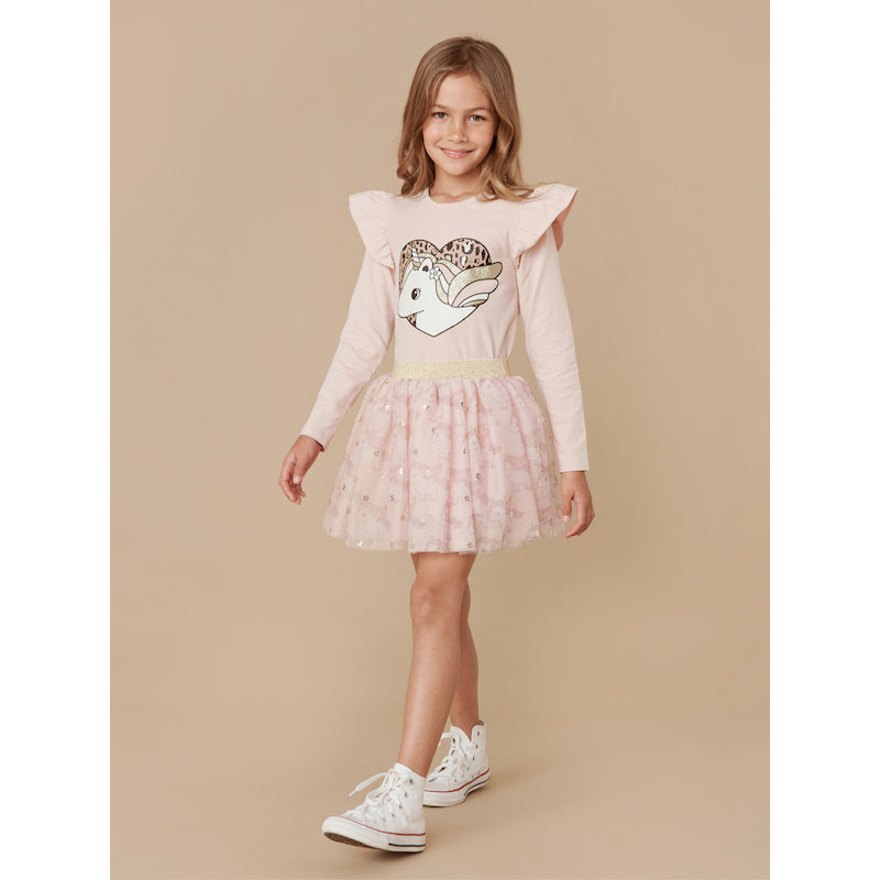 Huxbaby Unicorn Heart Frill Top