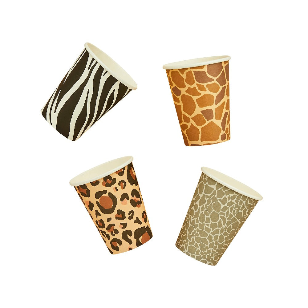 Safari Animal Print Paper Cups (x8)