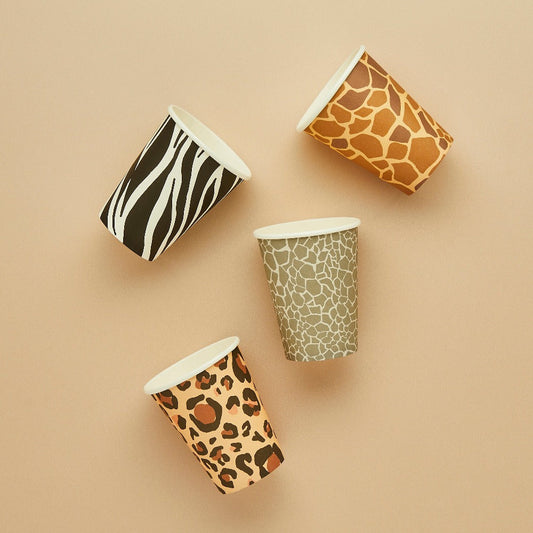 Safari Animal Print Paper Cups (x8)