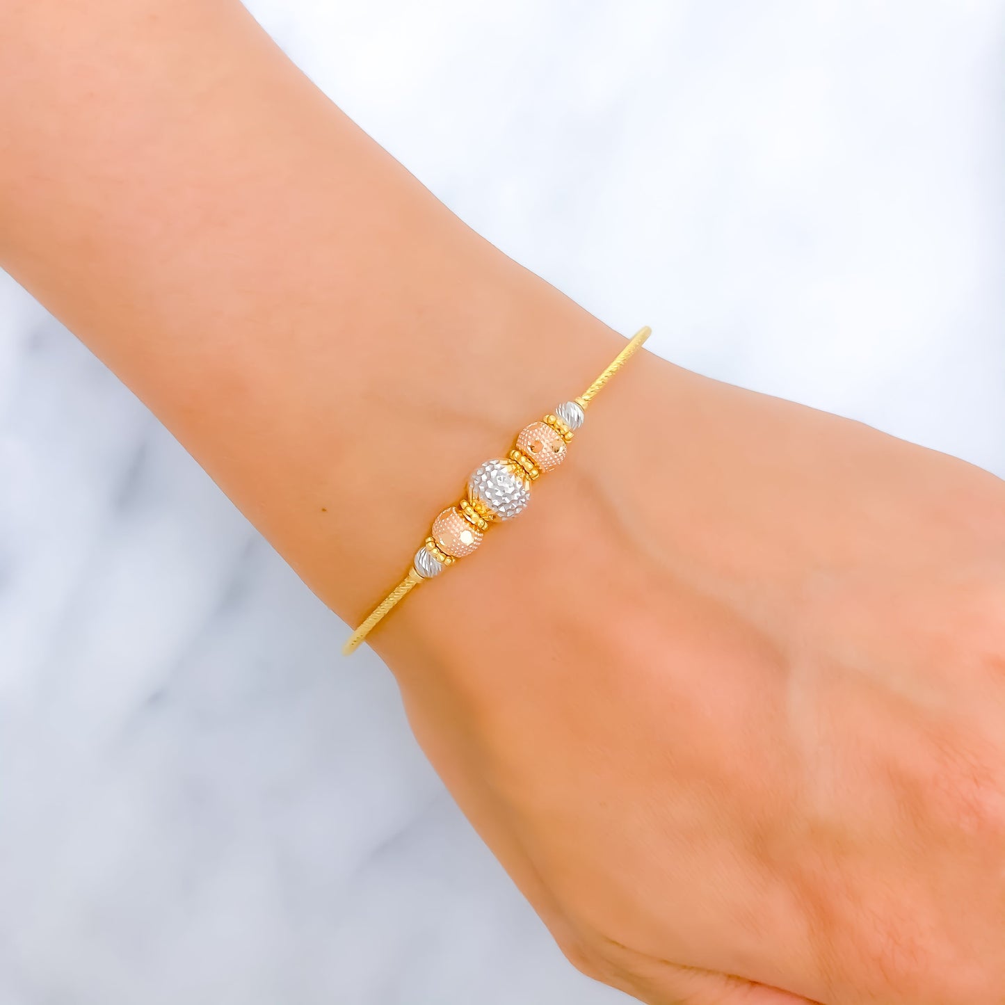 Posh Polka Dot 22k Gold Wire Bracelet