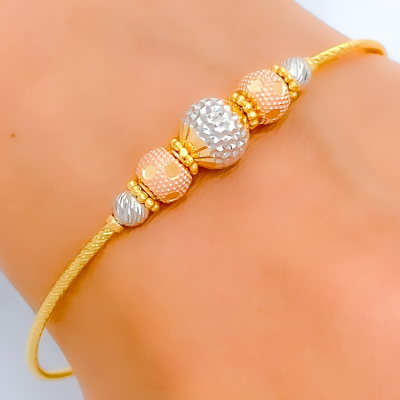 Posh Polka Dot 22k Gold Wire Bracelet